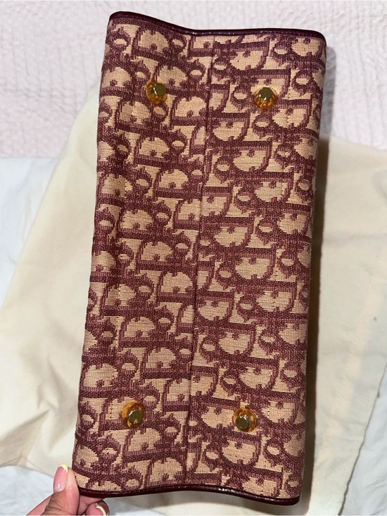 Dior Handbags - AUTHENTIC DIOR vintage Monogram Jacquard Canvas Clutch in Burgundy